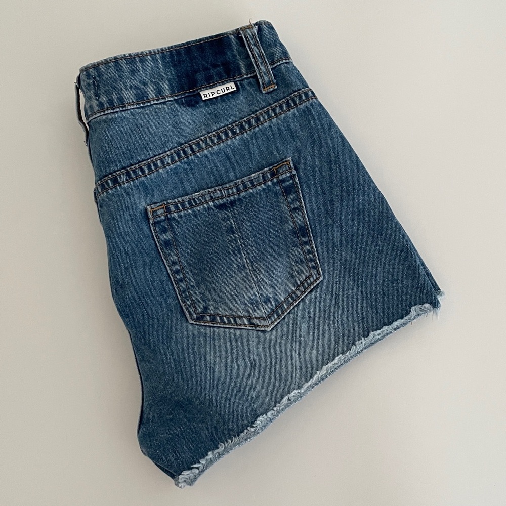 Ripcurl Jean Shorts Zipper Fly RipCurl Denim Short Blue 27 Beach Surf Coastal